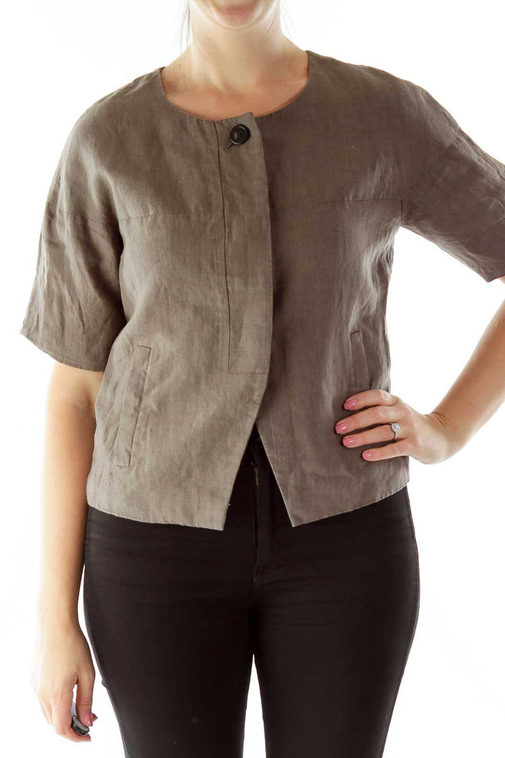 Brown Cropped Jacket