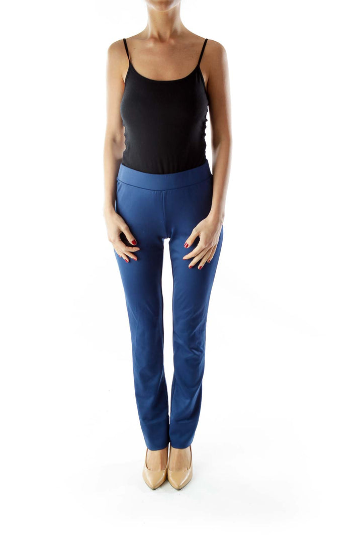Navy Leggings with Slit Detail