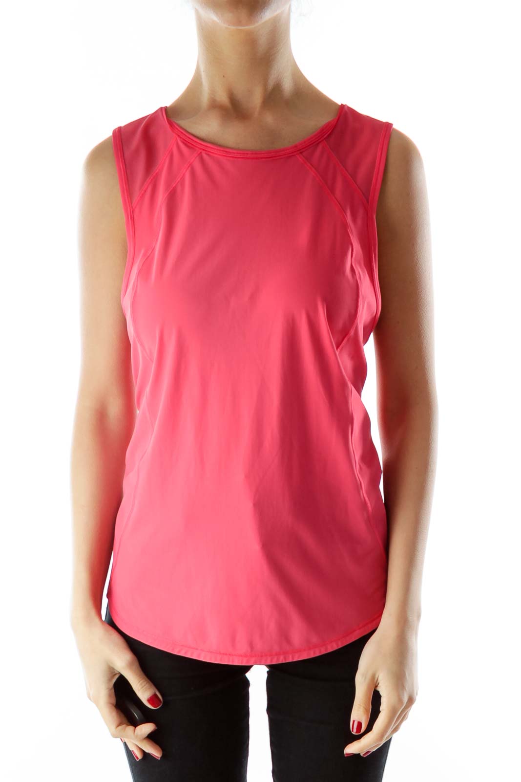Red Mesh Yoga Tank Top