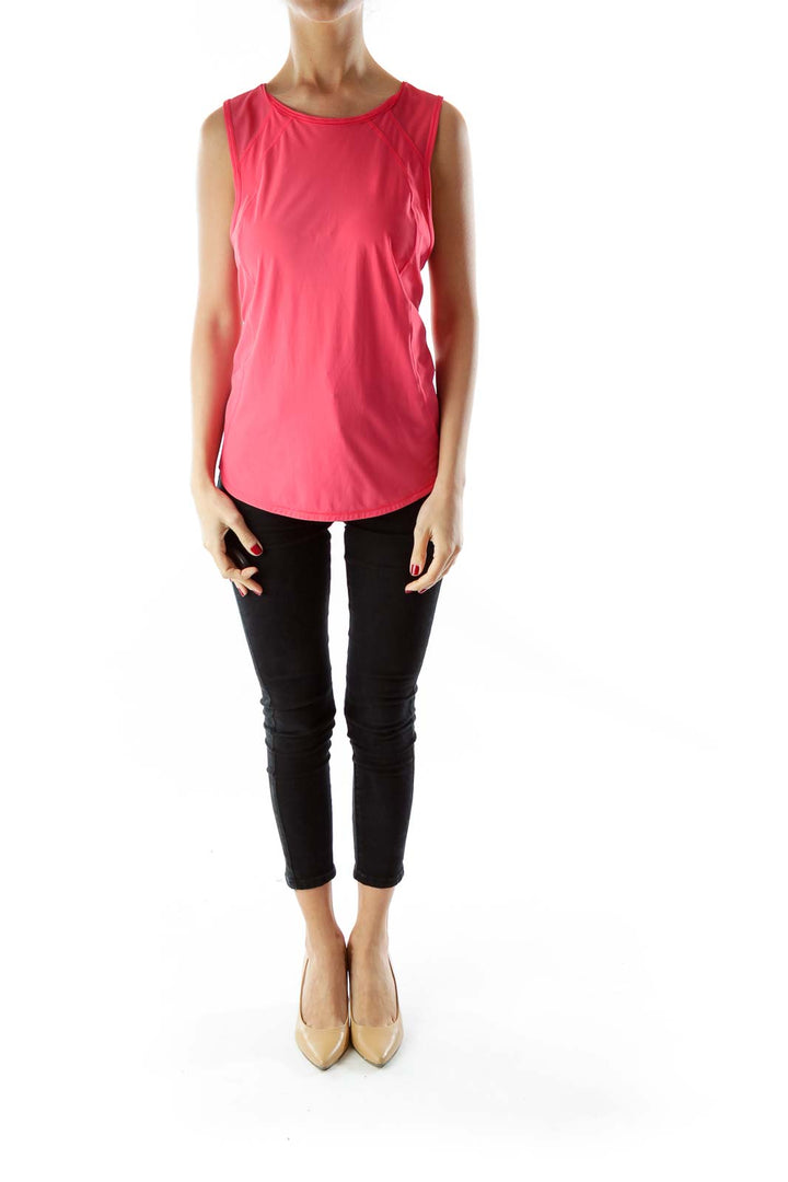 Red Mesh Yoga Tank Top