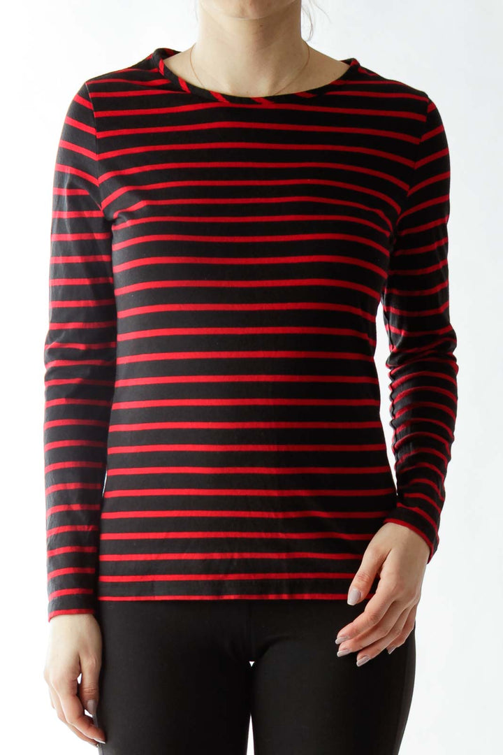 Black Red Striped T-Shirt