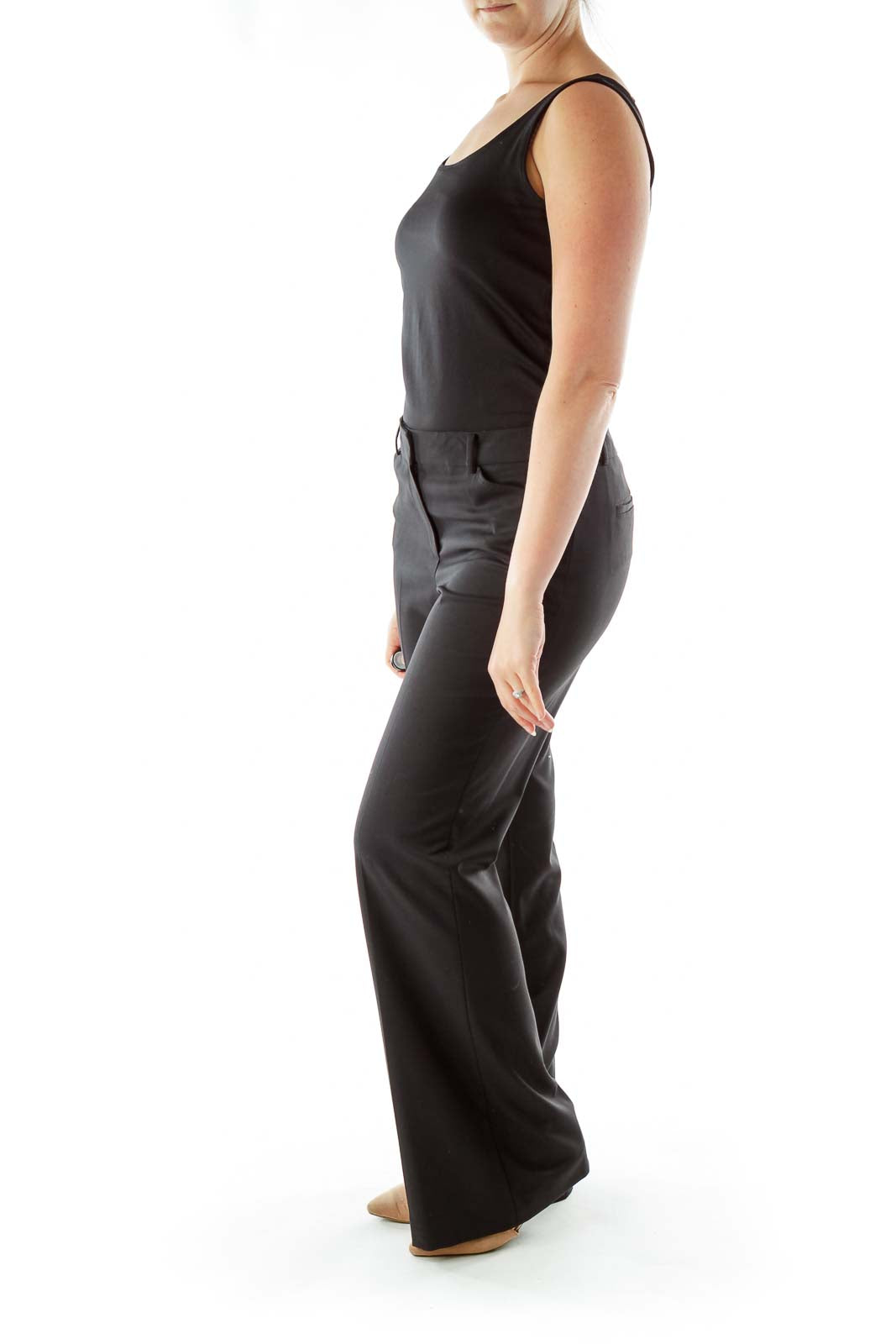 Black Wide-Leg Slacks