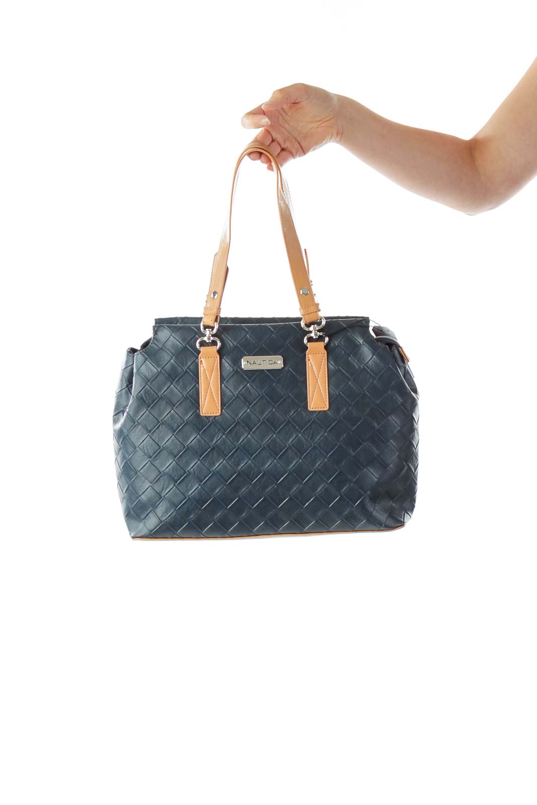 Navy Leather Shoulder Bag