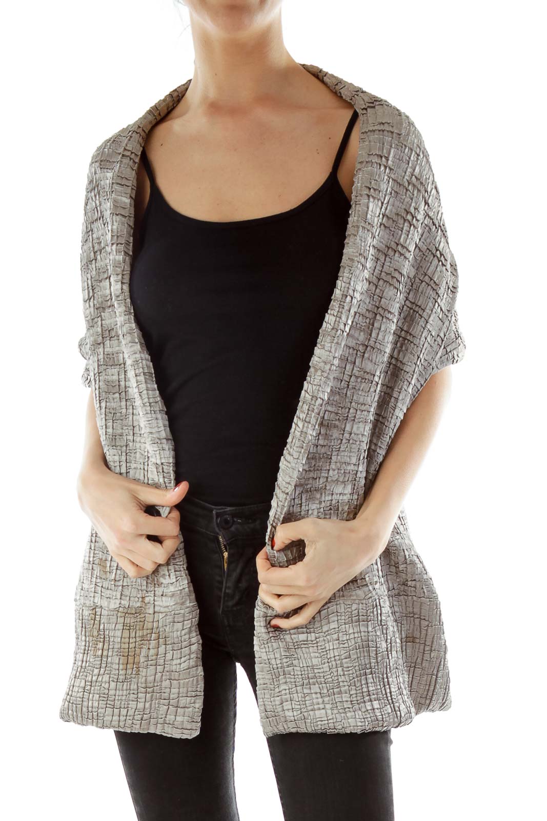 Gray Textured Shawl