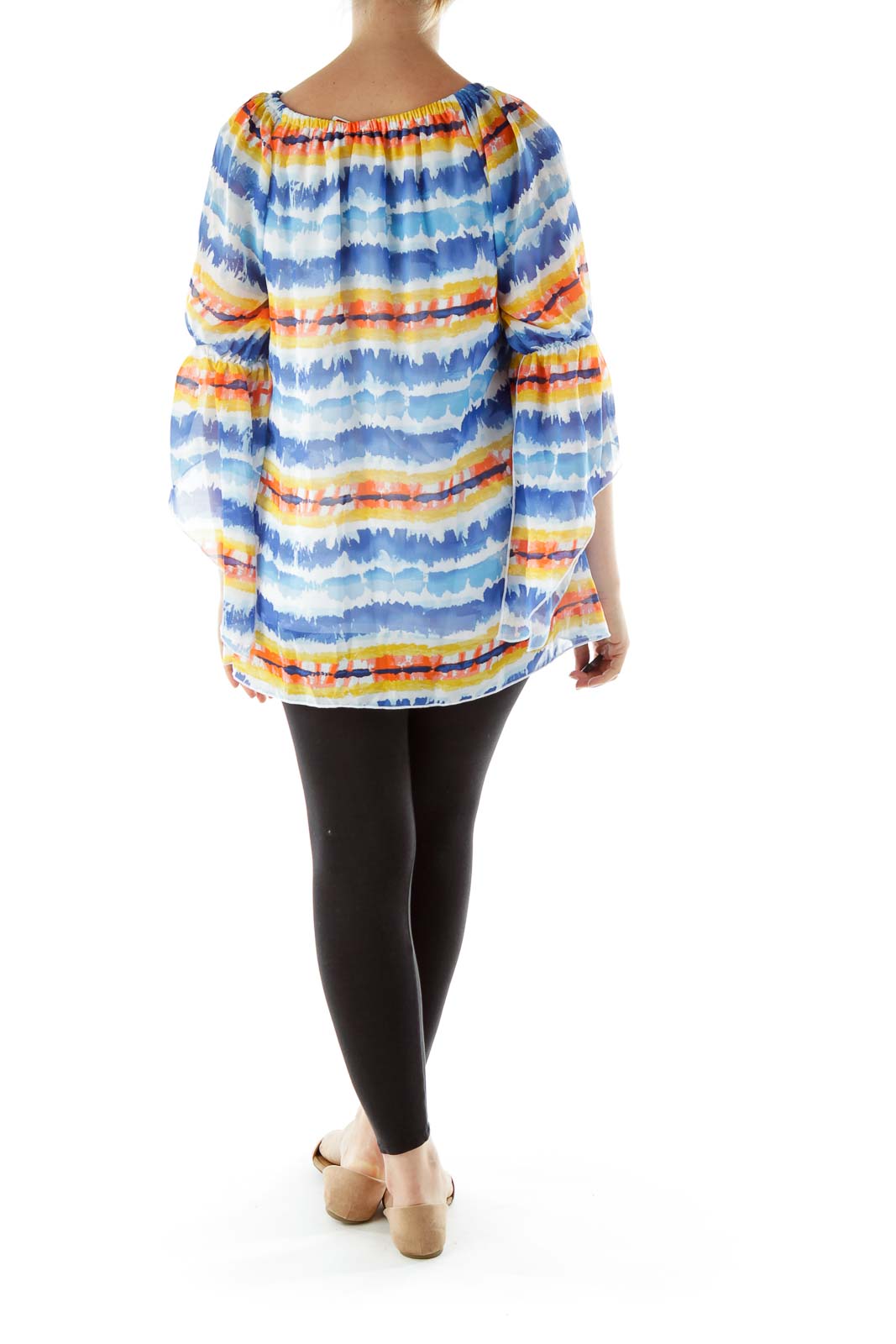 Blue White Off Shoulder Blouse