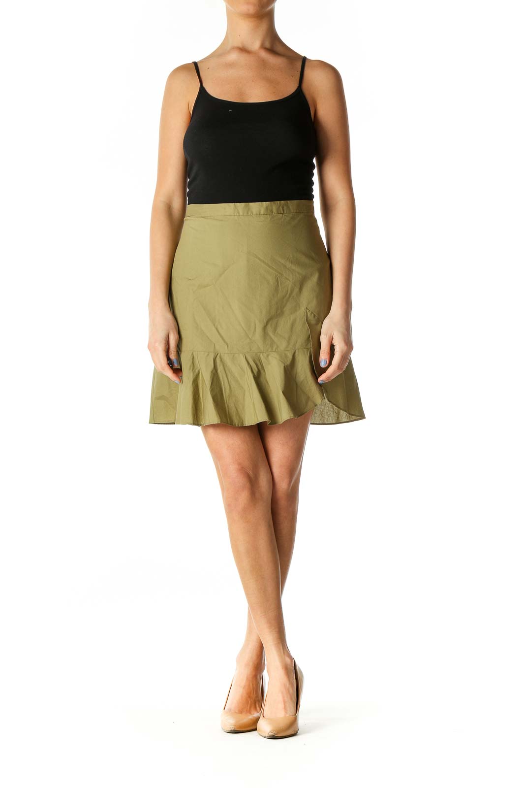 Green A-Line Mini Skirt