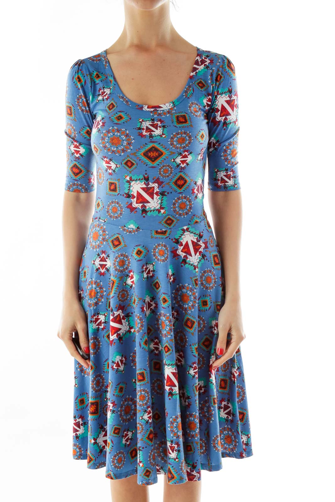 Multicolor Southwestern Print Day Dress