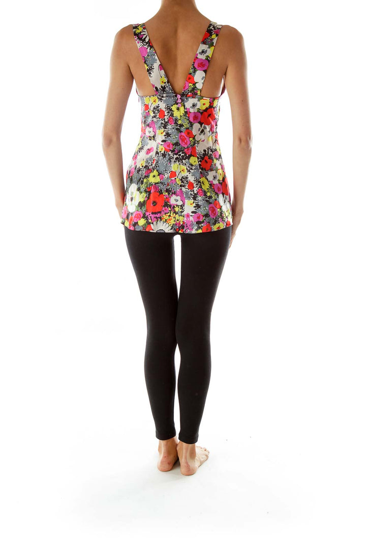 Multicolor Silk Print Tank Top