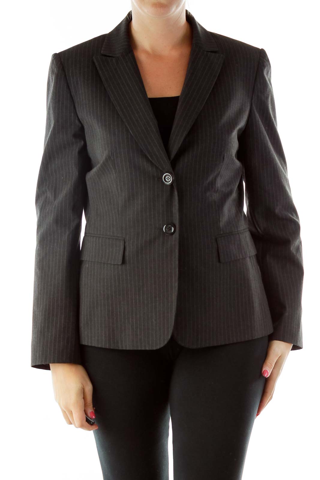 Gray Pinstripe Blazer