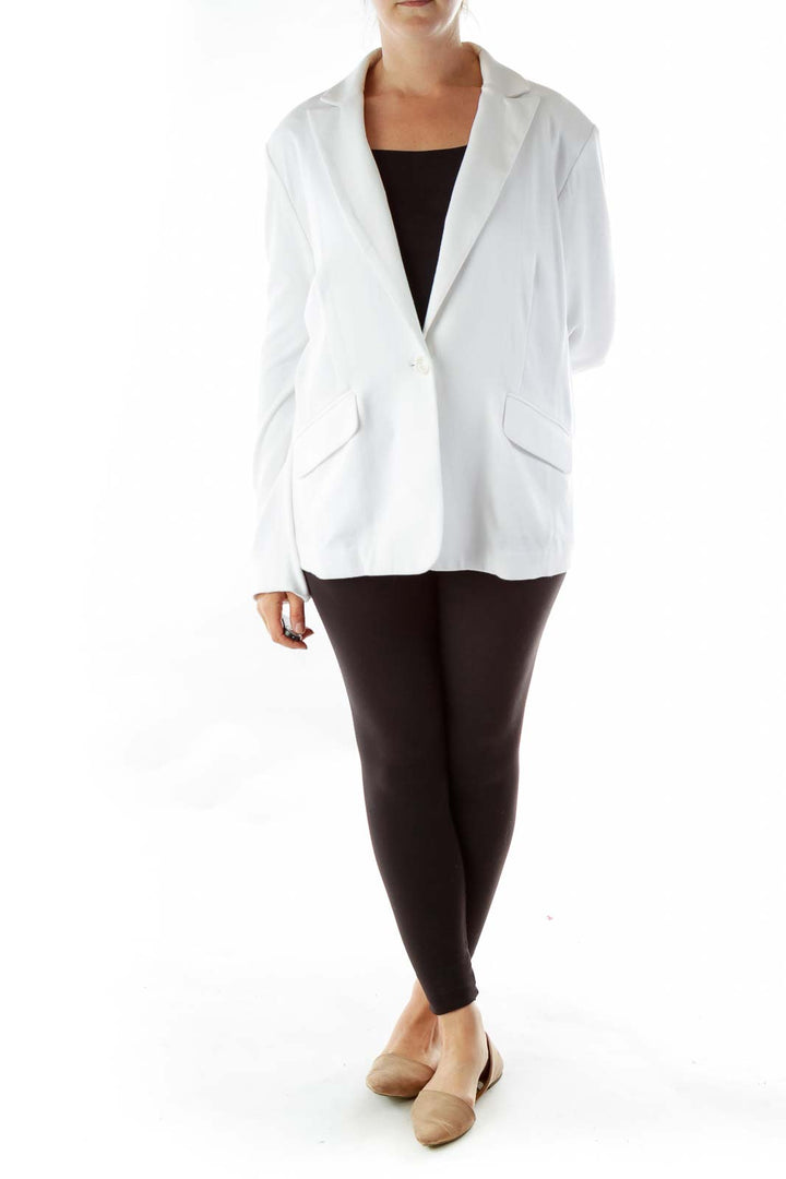 White Buttoned Blazer