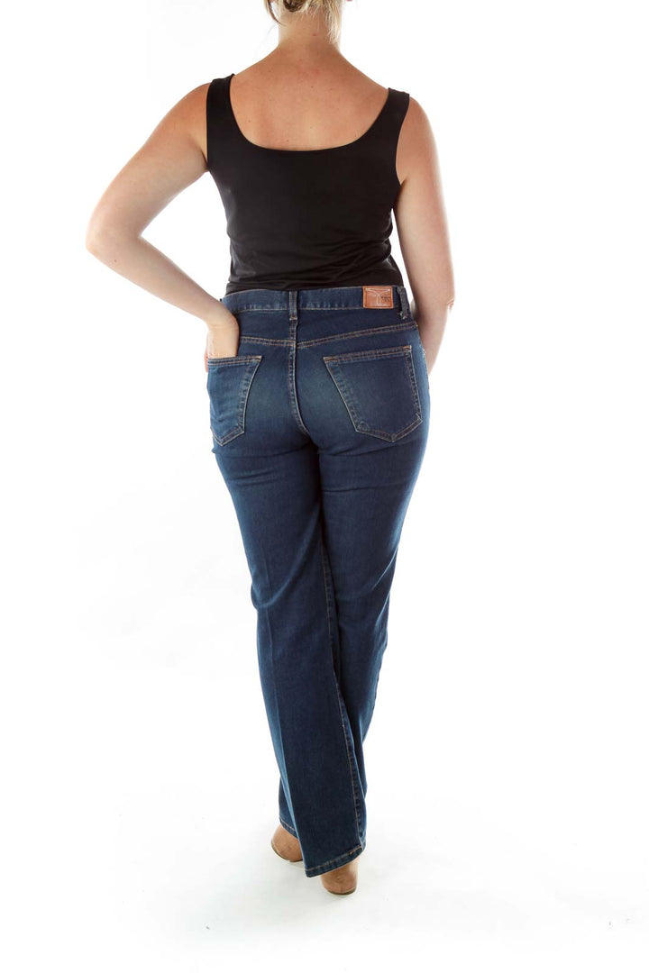 Navy Straight-Leg Jeans