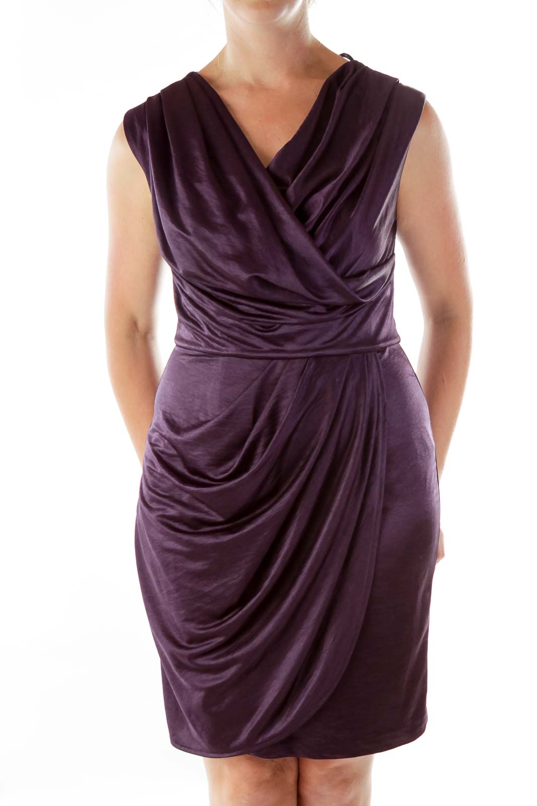 Purple Satin Crepe Dress