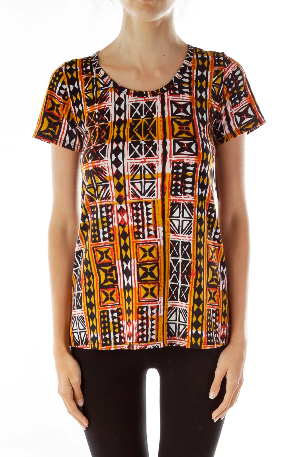 Red Yellow Printed Top