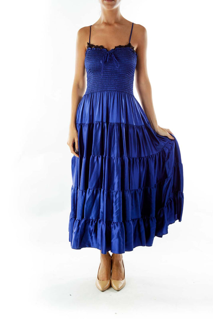 Royal Blue Silk Dress
