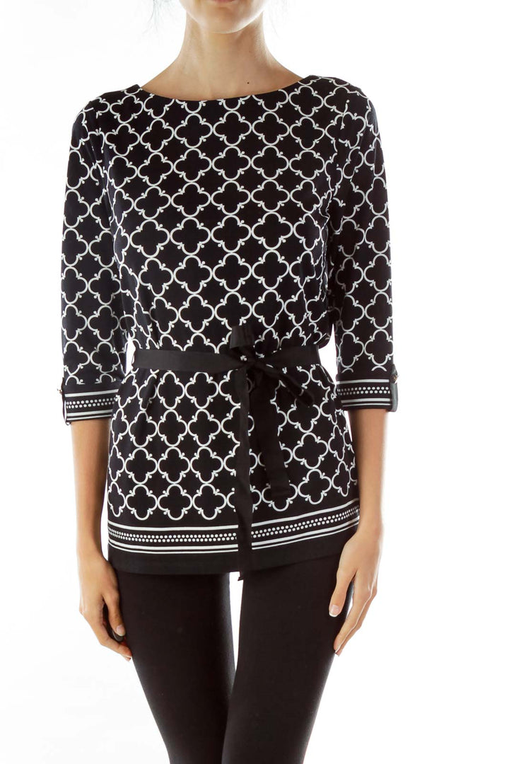 Black White Geometric Tunic