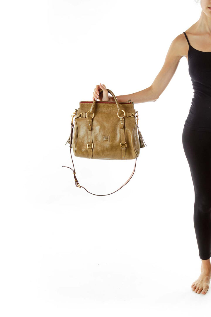 Light Brown Buckle Detail Satchel