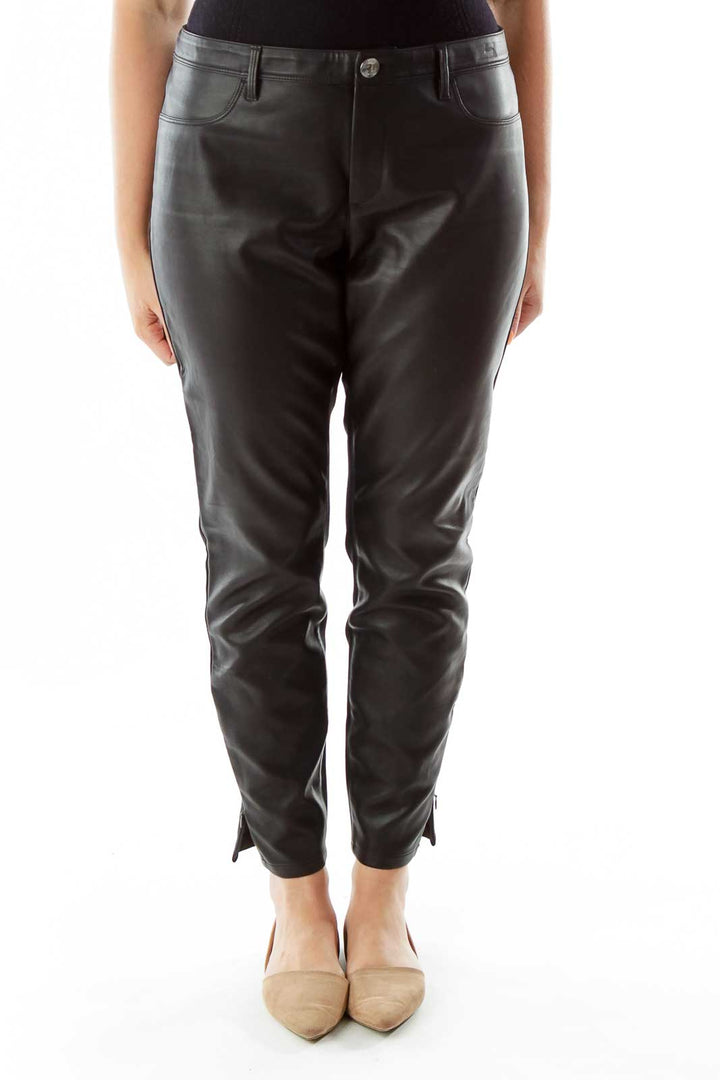 Skinny Black Zippered Leggings