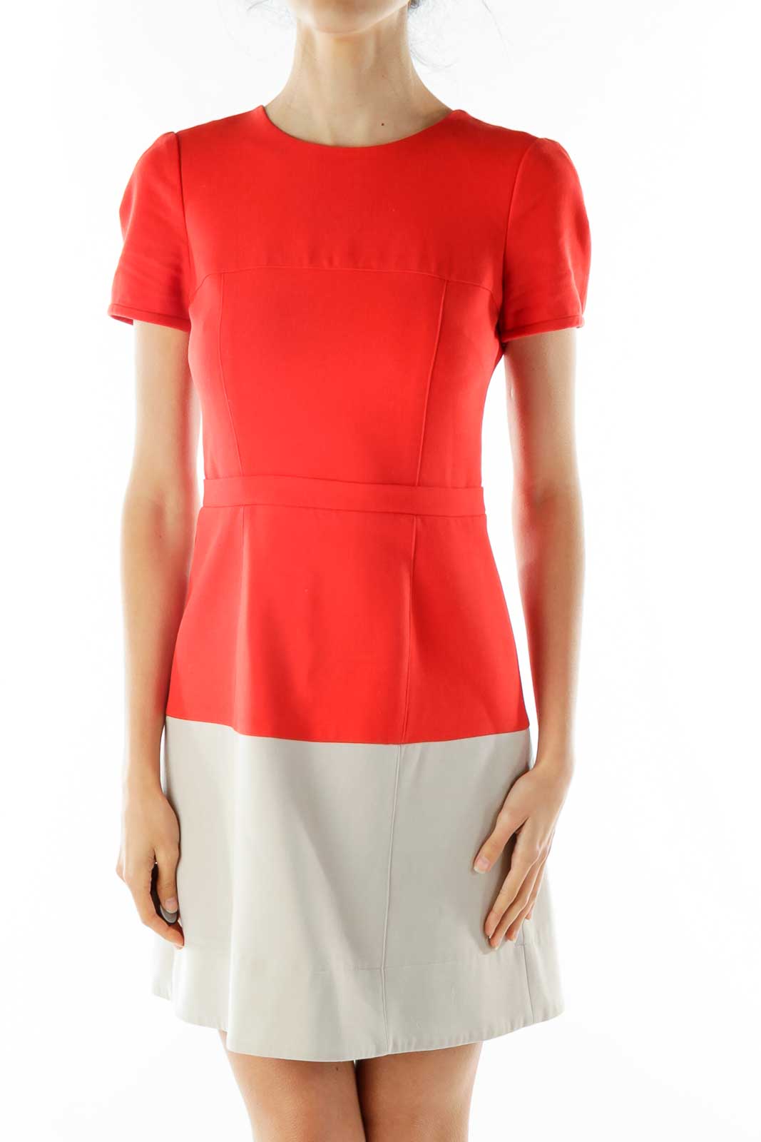 Orange Beige Shift Dress