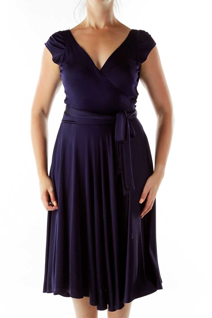 Purple Wrap Cocktail Dress