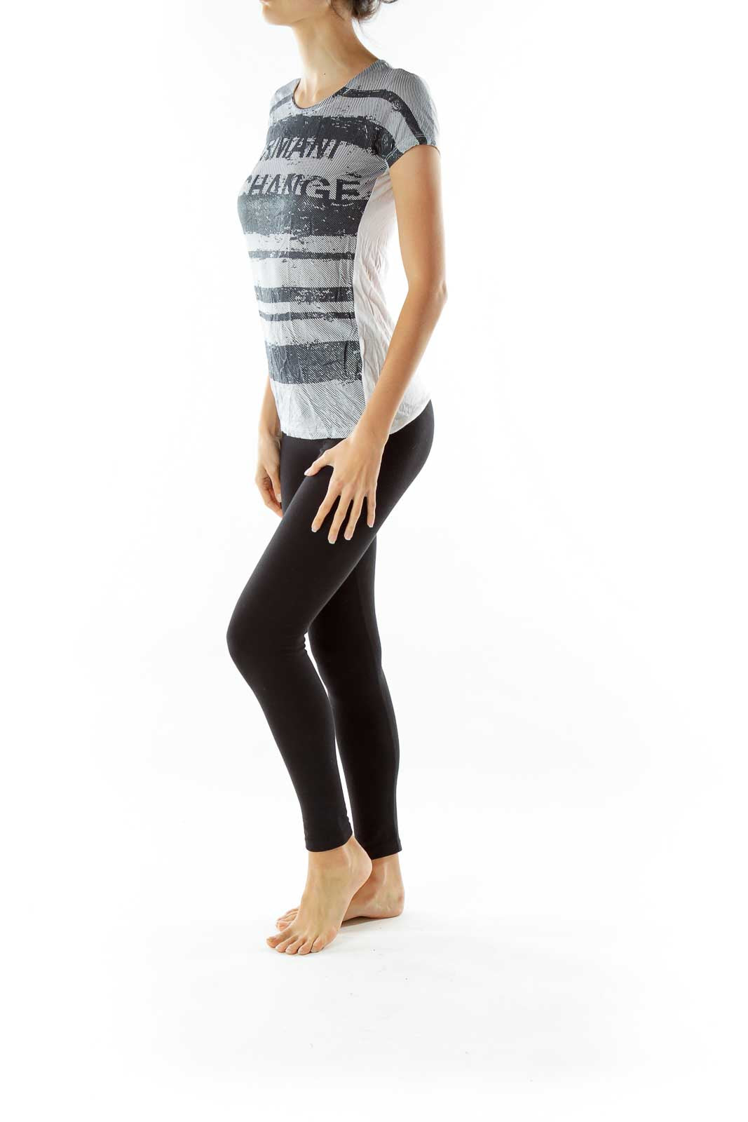 Navy White Shimmer Striped T-Shirt
