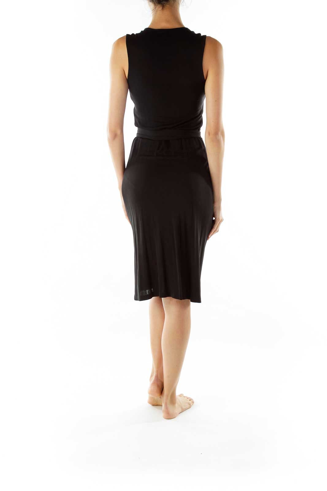 Black Wrap Work Dress