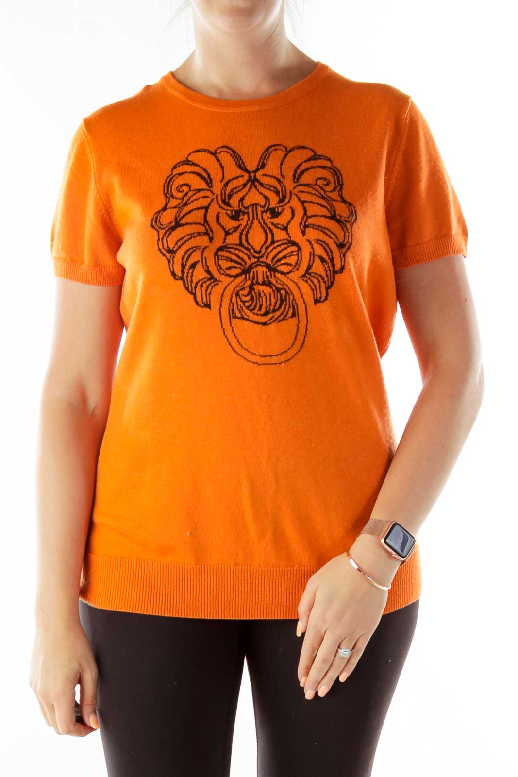 Orange Brown Lion Head Sweater