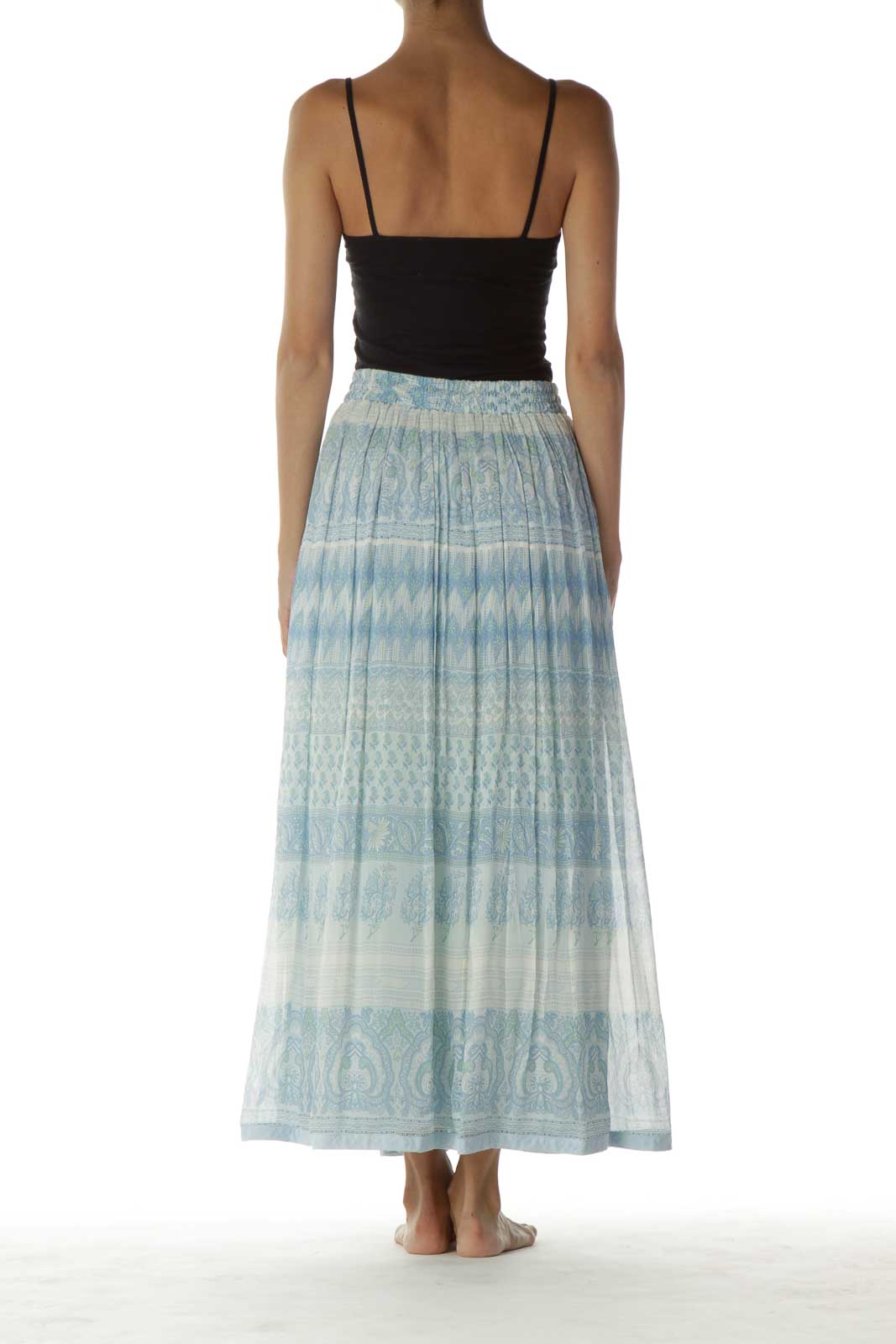 Blue Boho Maxi Skirt