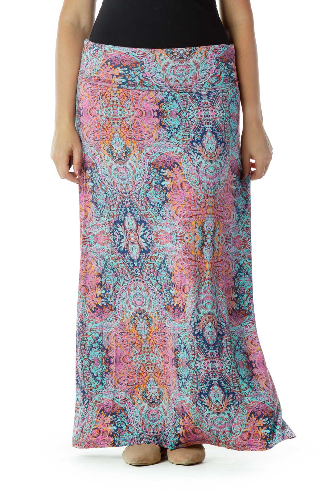 Multicolor Printed Maxi Skirt