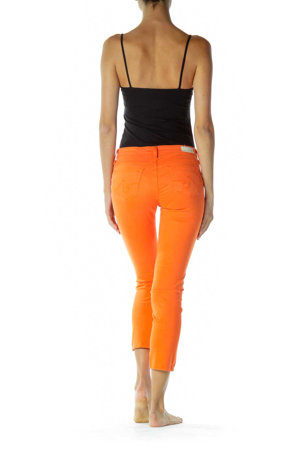 Orange Velvet Texture Pants