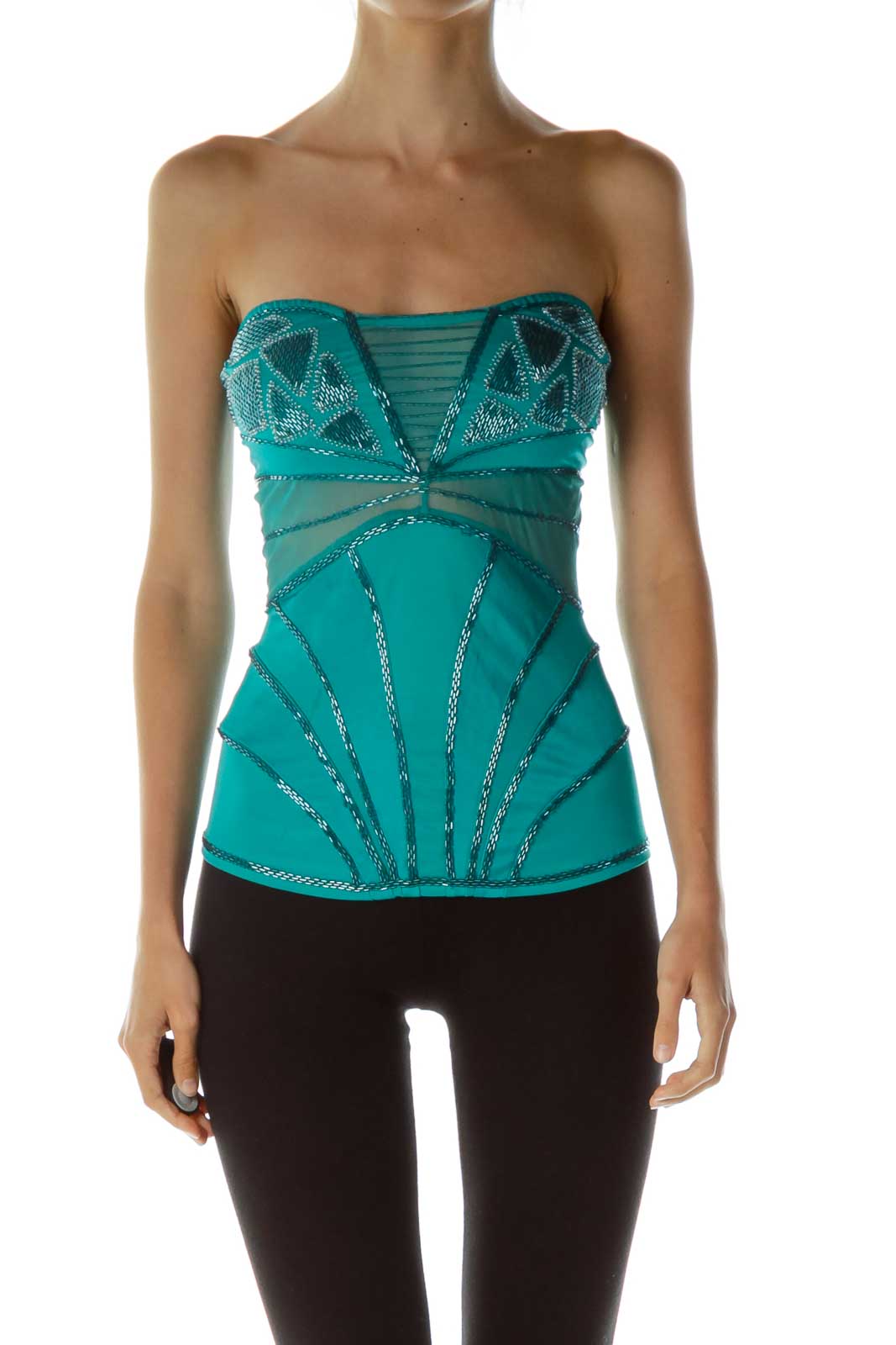 Green Beaded Tube Top