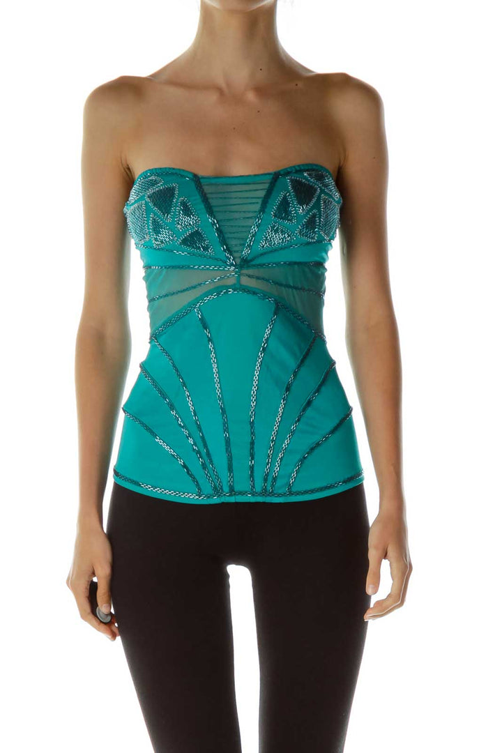 Green Beaded Tube Top