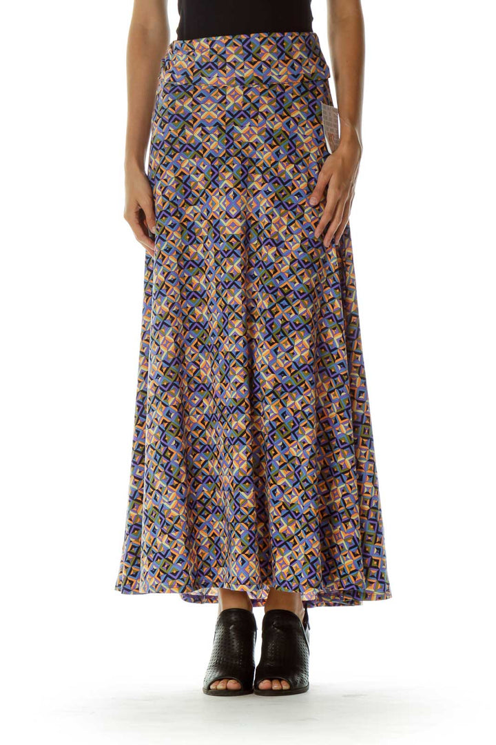 Multicolor Printed Maxi Skirt