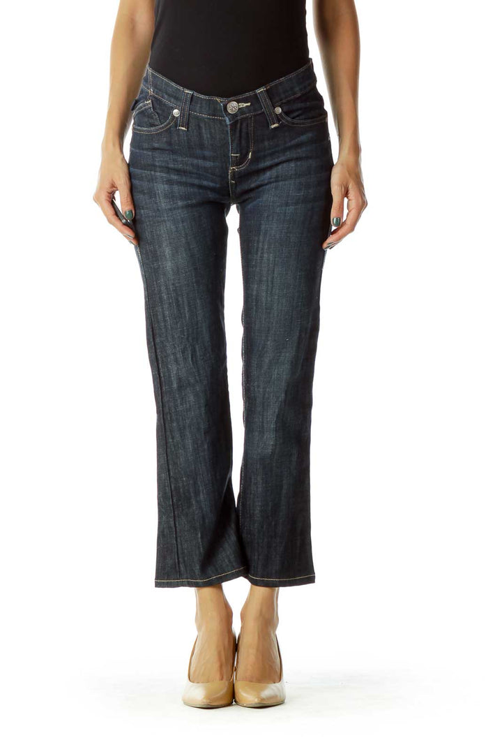 Navy Straight-Leg Jeans