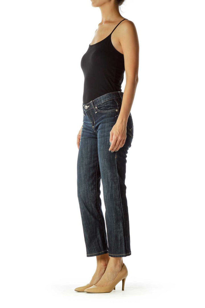 Navy Straight-Leg Jeans