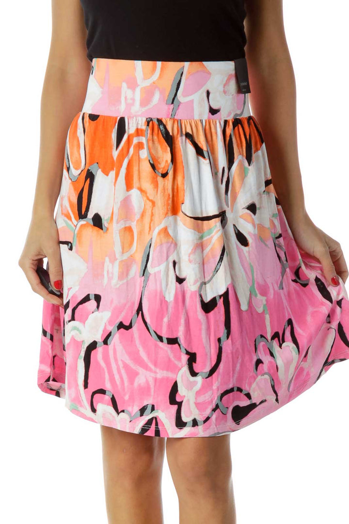 Pink Orange A-Line Mini Skirt