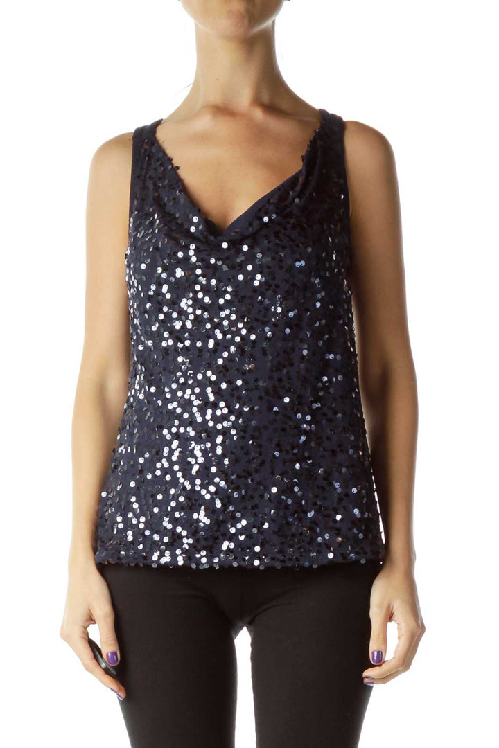 Navy Sequined Tank