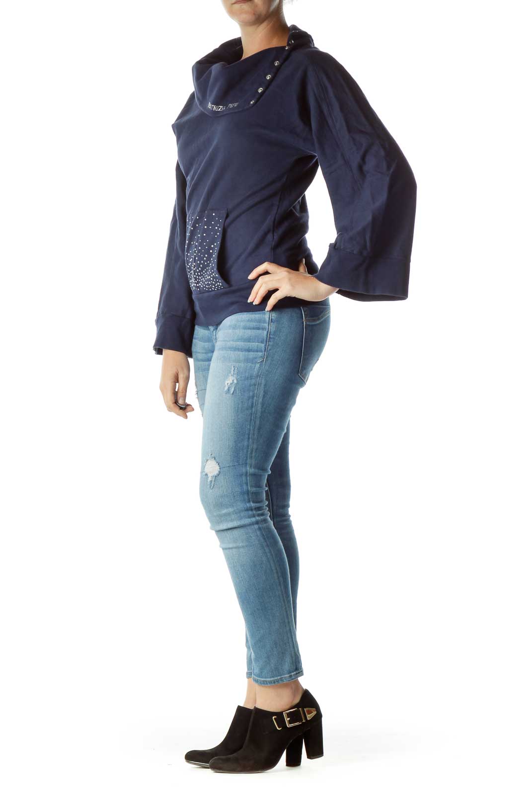Navy Silver Gemstone Sweater