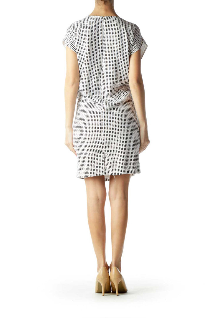 White Black Printed Shift Dress