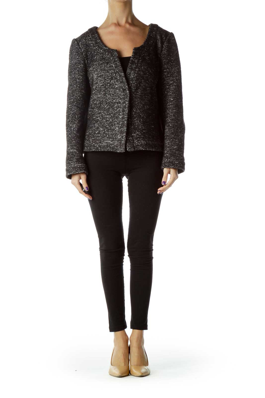 Black Wool Tweed Jacket