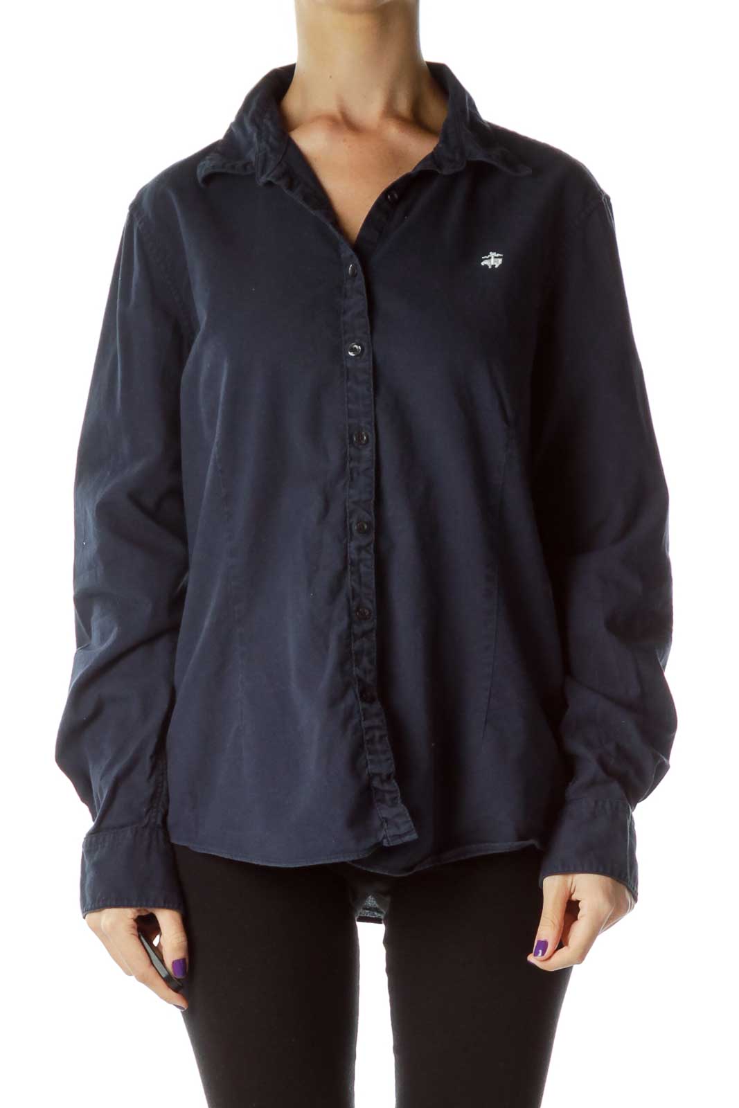 Navy Buttoned Collared Shirt