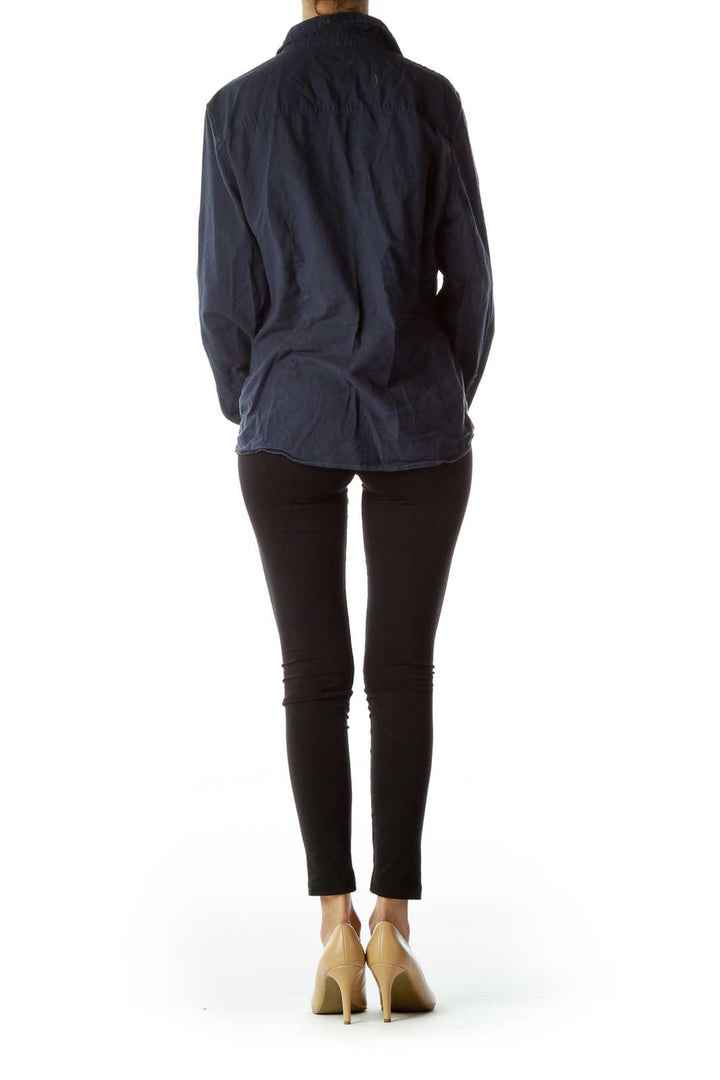 Navy Buttoned Collared Shirt