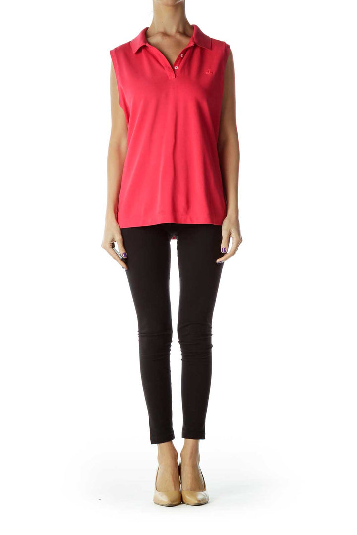 Pink Sleeveless Polo Shirt