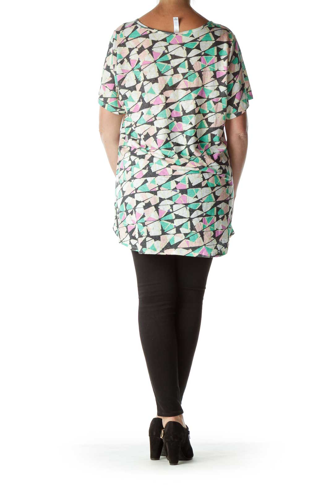 Multicolor Print Linen T-Shirt