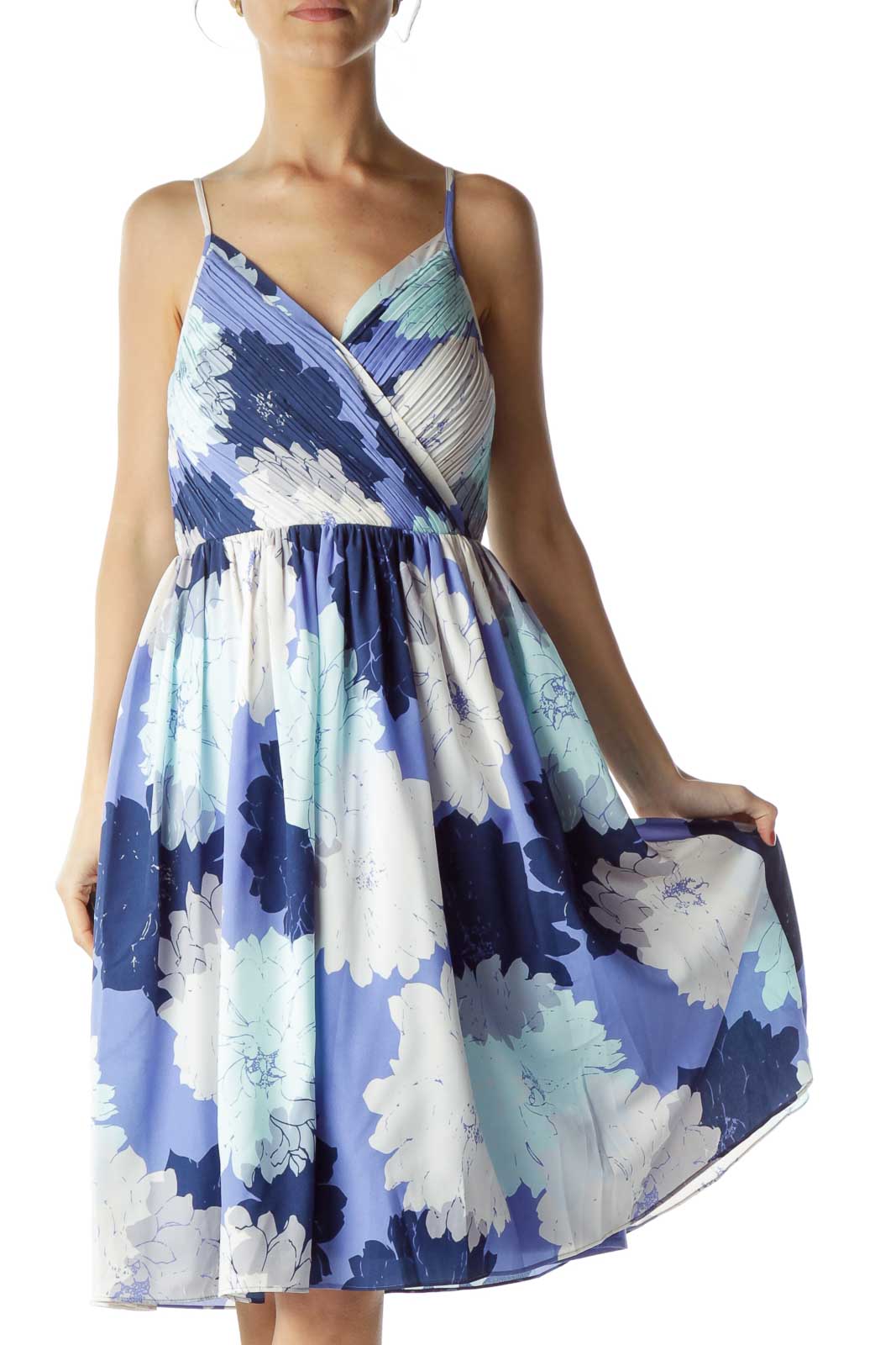 Blue Print Empire Waist Dress
