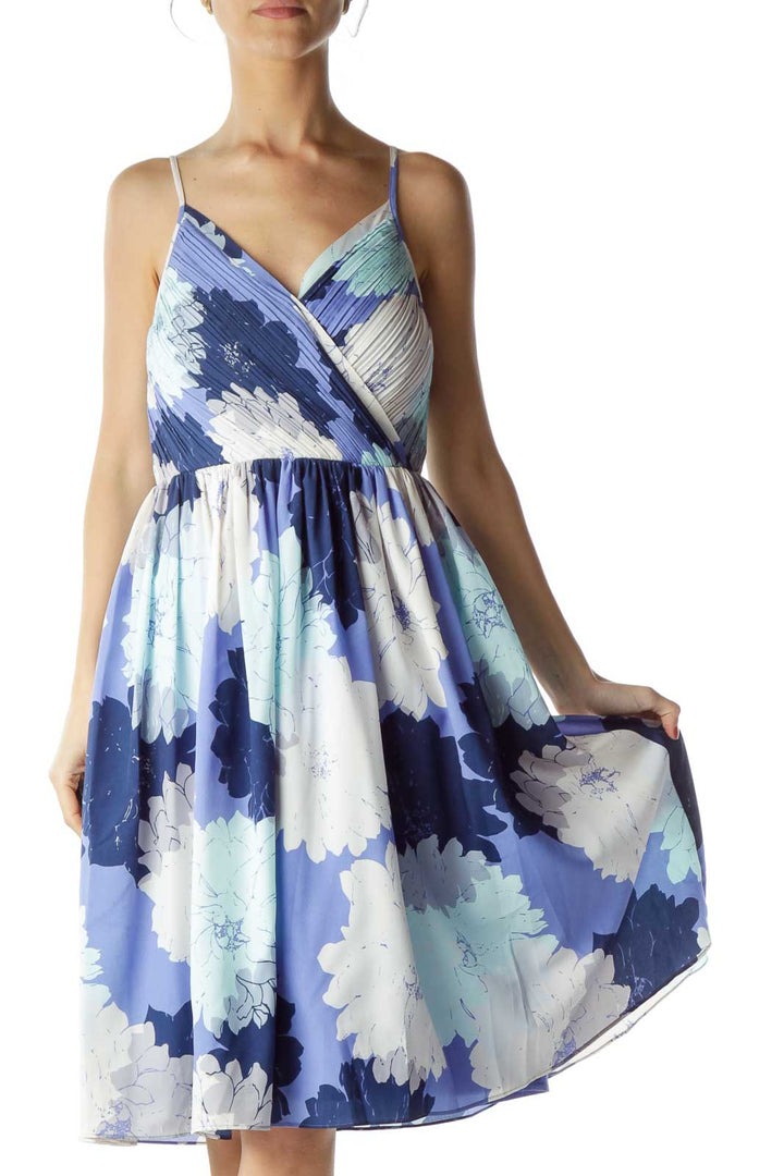 Blue Print Empire Waist Dress