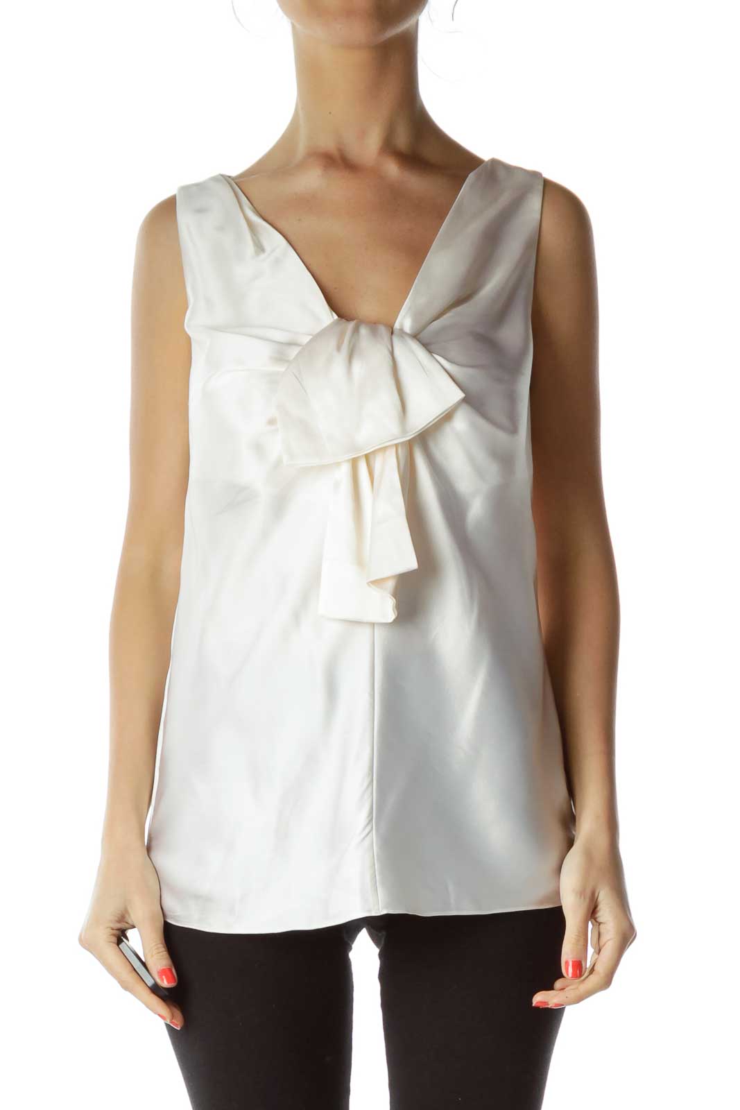 Cream Sleeveless Blouse