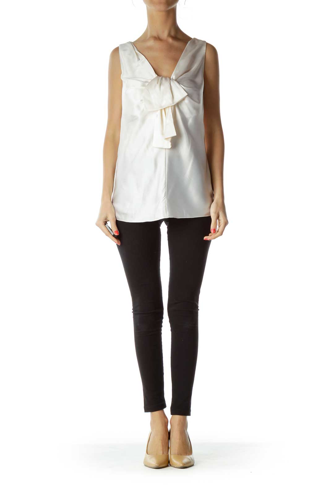 Cream Sleeveless Blouse