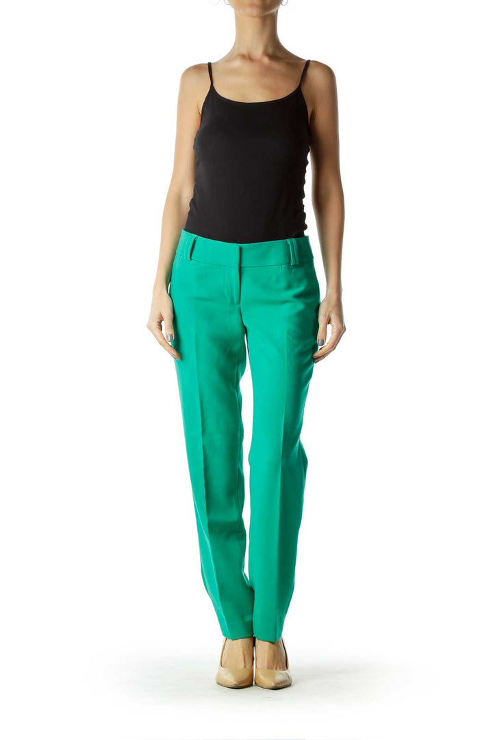 Green Skinny Leg Slacks