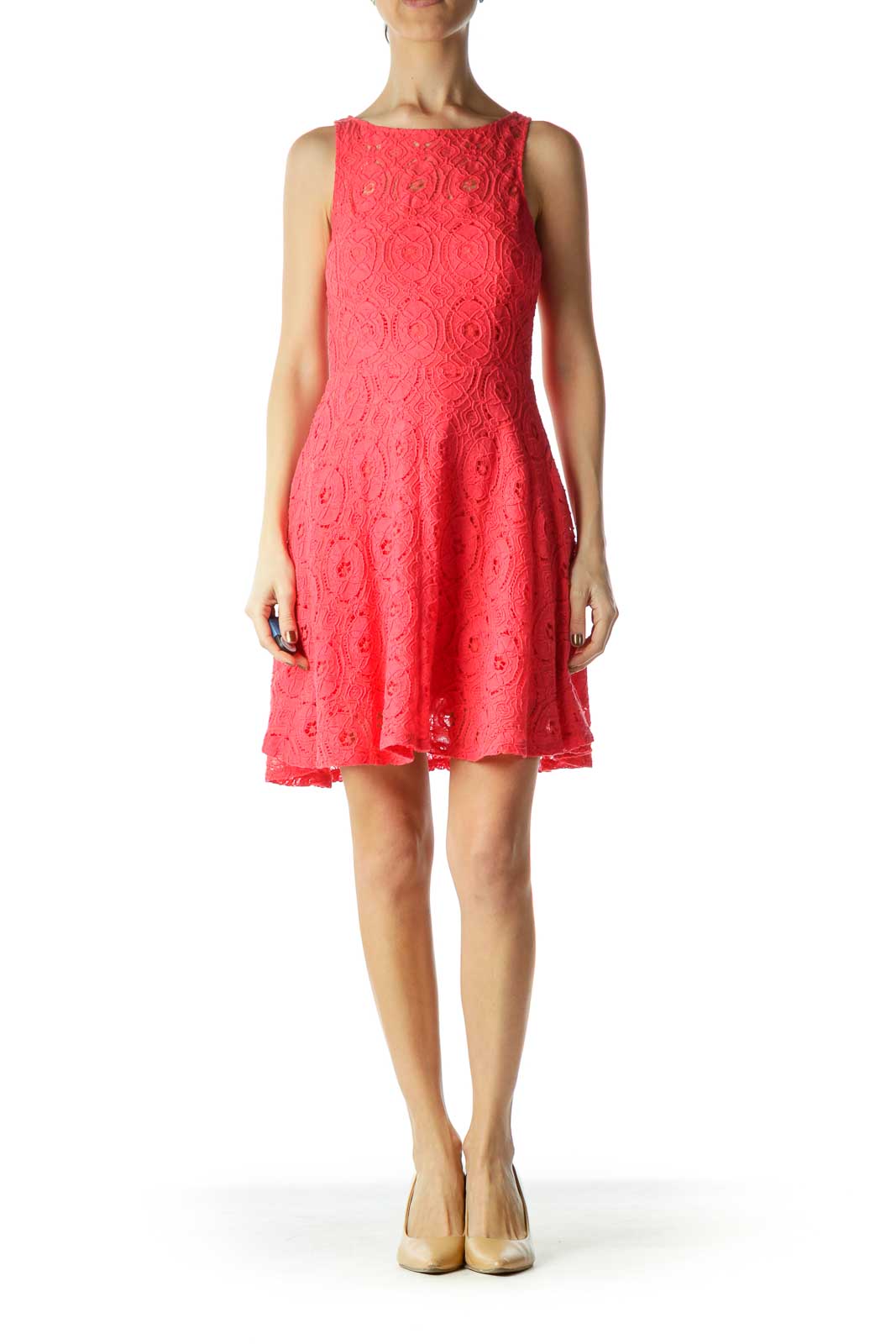 Pink Lace A-line Day Dress