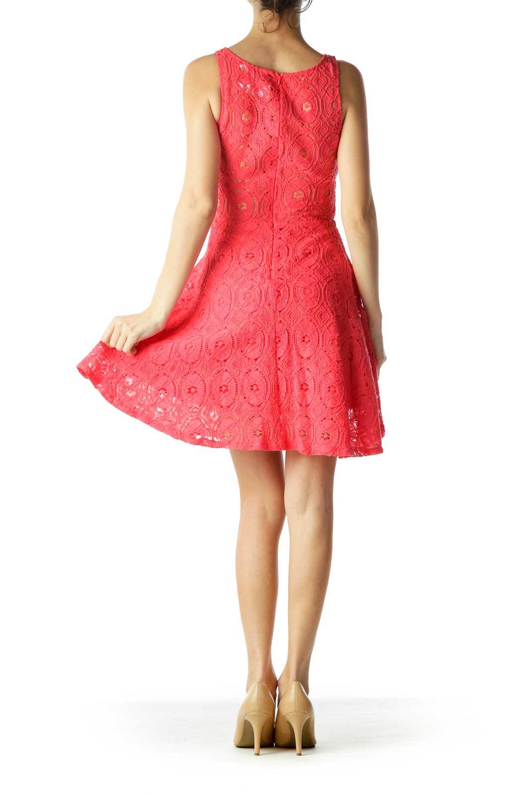Pink Lace A-line Day Dress